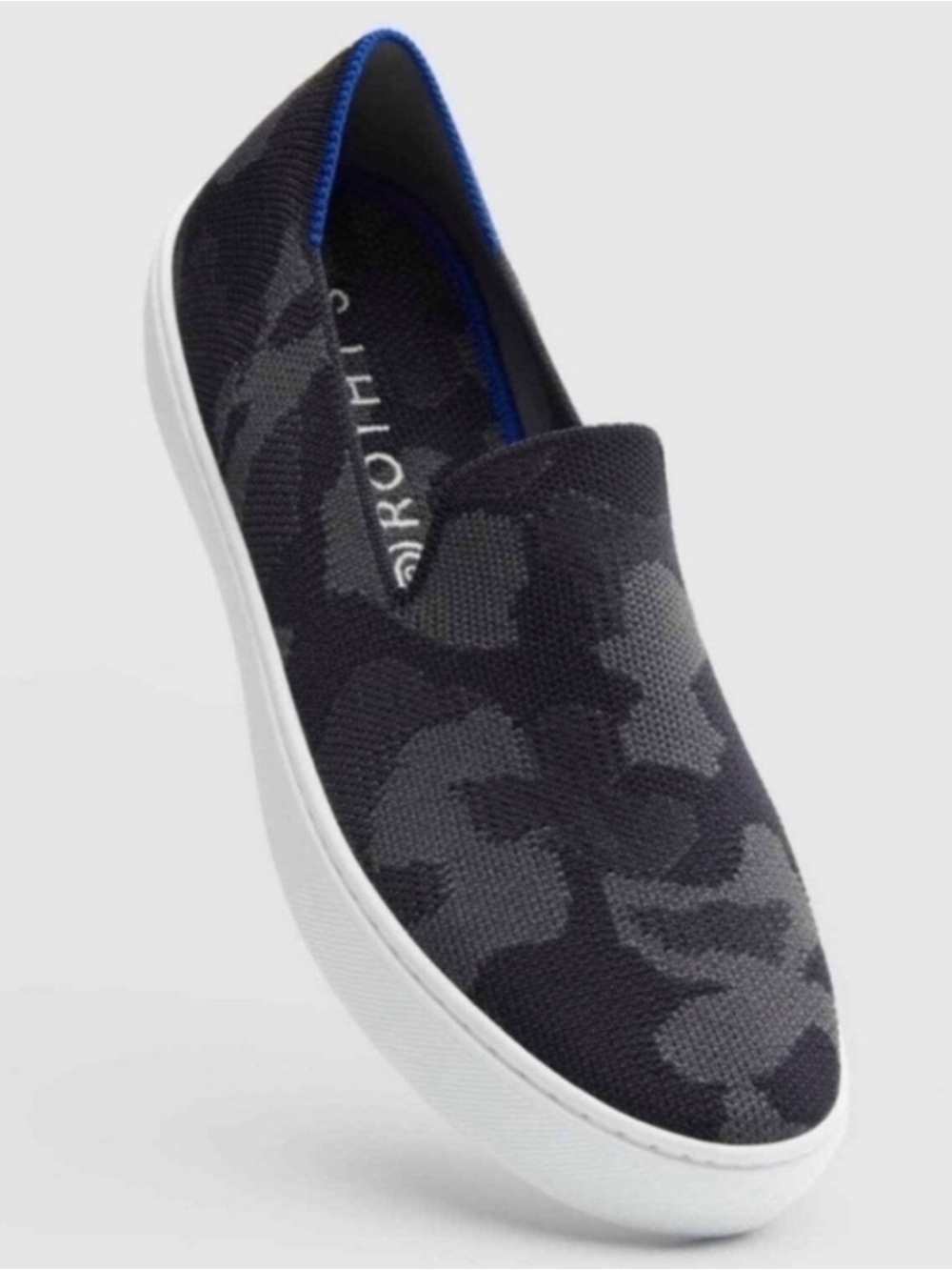 Rothy's Womens Slip-On Sneakers in Black Camo